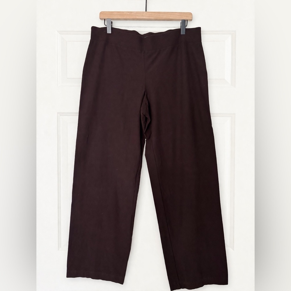 Eileen Fisher Brown wide leg lounge pants size Large - Picture 2 of 3